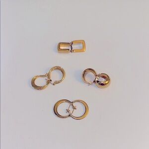 Gold Hoop Earring Set